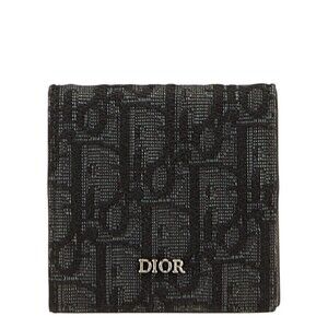 Dior Oblique Wallet Black Canvas Leather
